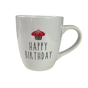 Happy Birthday Ceramic Mug Cupcake Design White By Clay Art